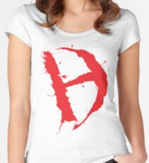 Diamanda Hagan D-H Logo (Red) Women's Fitted Scoop T-Shirt
