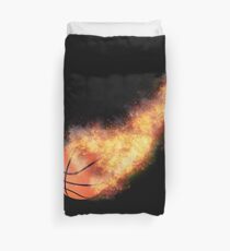 Flaming Basketball Duvet Cover