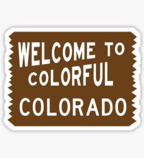 Willkommen zum bunten Colorado-Zeichen Sticker