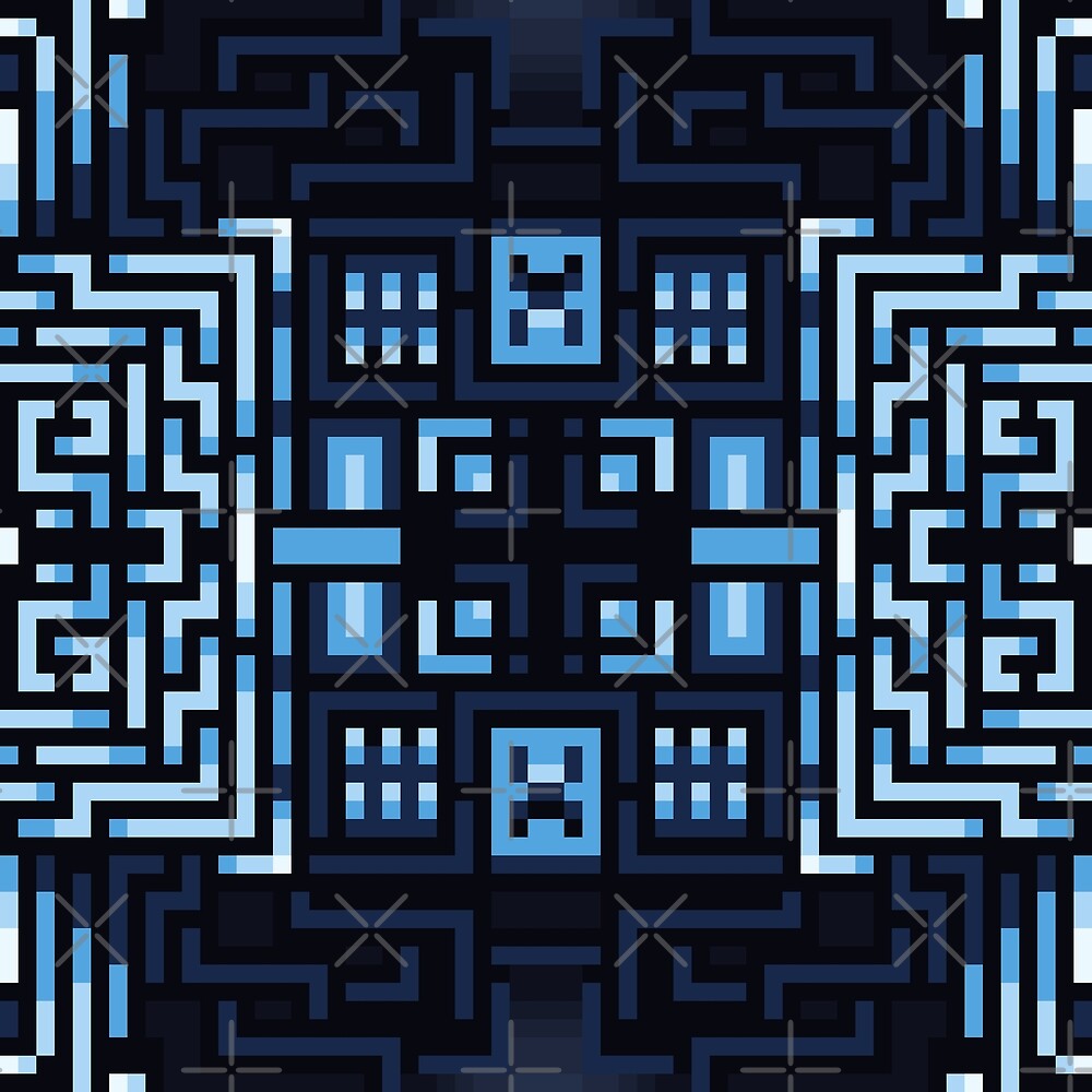 "Pixel Art Blue Pattern" by Gavirlas | Redbubble