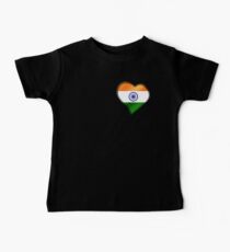 Camiseta para bebés Bandera de la India - India - Corazón