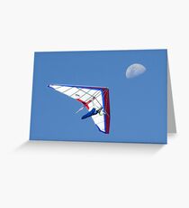 Hang gliding with moon at Stanwell Park Greeting Card