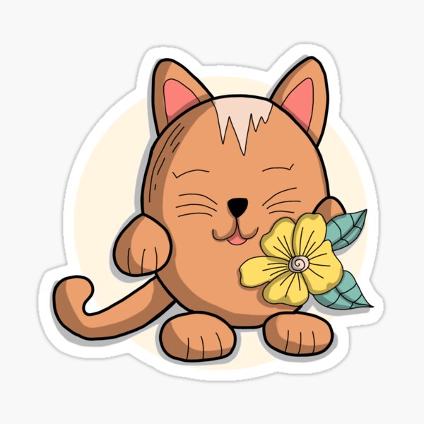 Chat été - Personnage doodle Sticker