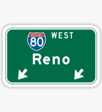 Reno, NV Road Sign, USA Sticker