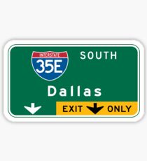Dallas, TX Road Sign, USA Sticker