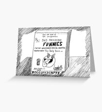 Occupy Scripts editorial cartoon Greeting Card