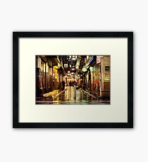 Wanker Lane, in the Rain Framed Print