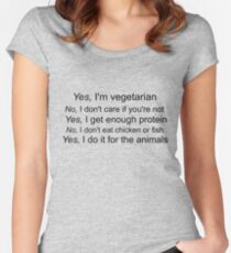 Vegetarian Text Women's Fitted Scoop T-Shirt