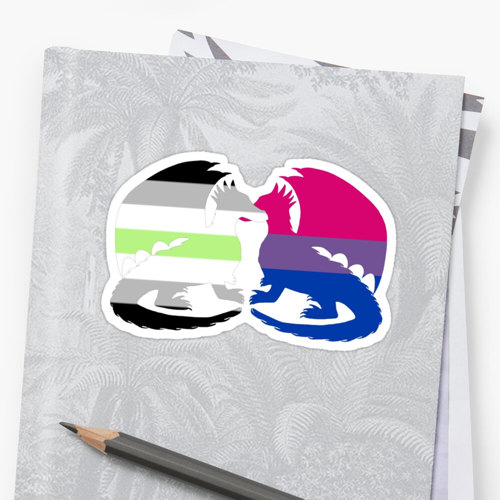 Agender Bi Pride Dragons Stickers By Shaneisadragon Redbubble 6001