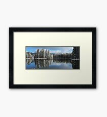Serene Lake Panorama looking towards Castle Peak Framed Print