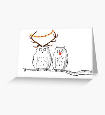 Christmas Owls Greeting Card
