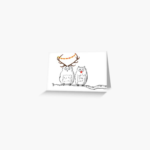 Christmas Owls Greeting Card