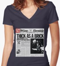 Thick As A Brick Women's Fitted V-Neck T-Shirt