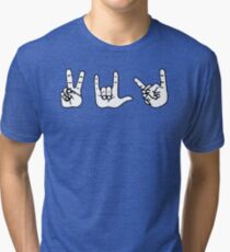 Peace, Love, Death Metal Tri-blend T-Shirt