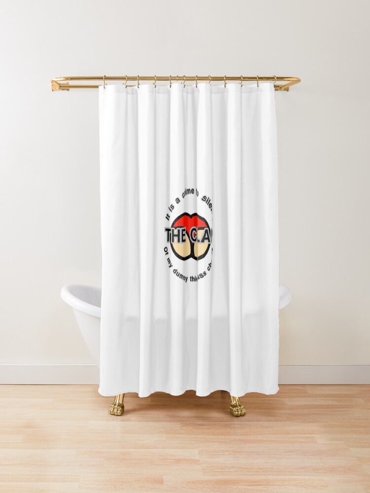 "Dummy thicc" Shower Curtain by jaybabyisdead Redbubble