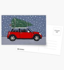 Red Mini Christmas Tree Postcards