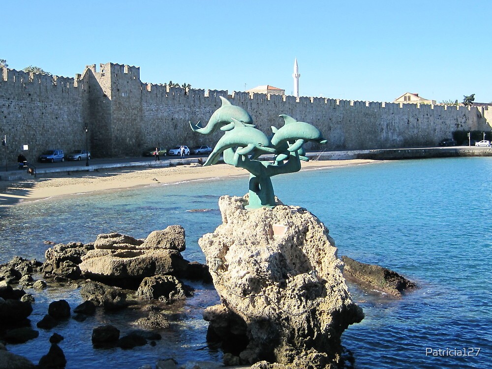 "Dolphin Sculpture Old City of Rhodes,Greece" by Patricia127 Redbubble