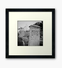 Graveyard in monochrome Framed Print