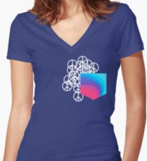 Peace Pocket Women's Fitted V-Neck T-Shirt