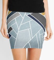 Soft silver/blue/navy/gold Mini Skirt