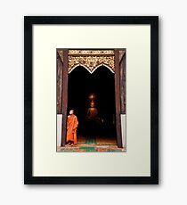 Buddha and the Monk - Thailand Framed Print