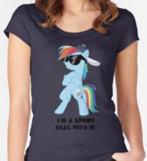 I'm a Brony Deal with it. (Rainbow Dash) - My little Pony Friendship is Magic Women's Fitted Scoop T-Shirt