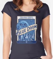 Blauer Untergang Tailliertes Rundhals-Shirt