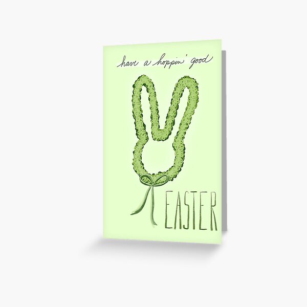 Bunny Wreath Happy Easter Greeting Card