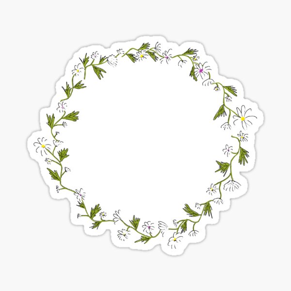 Daisy Wreath Sticker Sticker