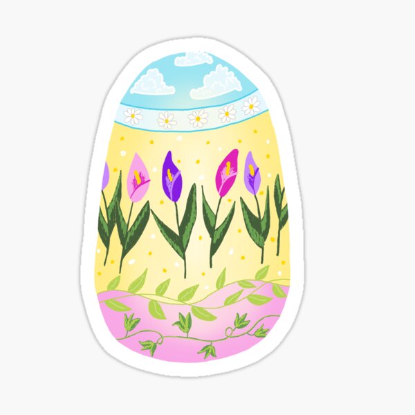 Pastel Painted Easter Egg Sticker