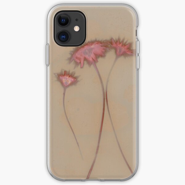 Lumen Print - Dandelions in pink and brown iPhone Soft Case