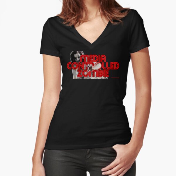 Media Zombies Fitted V-Neck T-Shirt