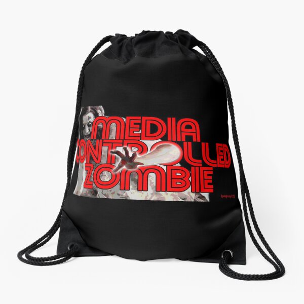 Media Zombies Drawstring Bag