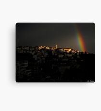 Rainbow over Kastoria City Canvas Print