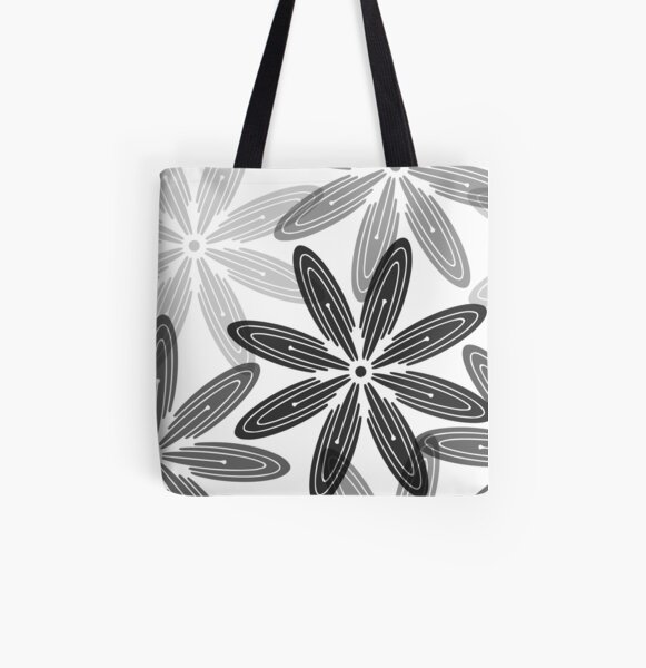 Mandala Swirl Collection Floral Seamless Surface Pattern All Over Print Tote Bag