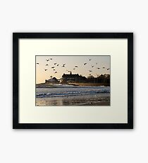 Narragansett Towers Morning Walk Framed Print