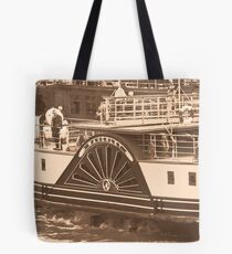 Waverley Paddle Steamer Paddles in Sepia Tote Bag