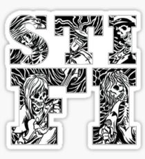Sticky Fingers (Logo) w/ Skeleton Background Sticker