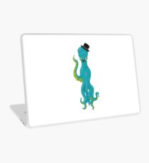 Top Hat Octopus -White Laptop Skin