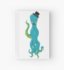 Top Hat Octopus -White Hardcover Journal