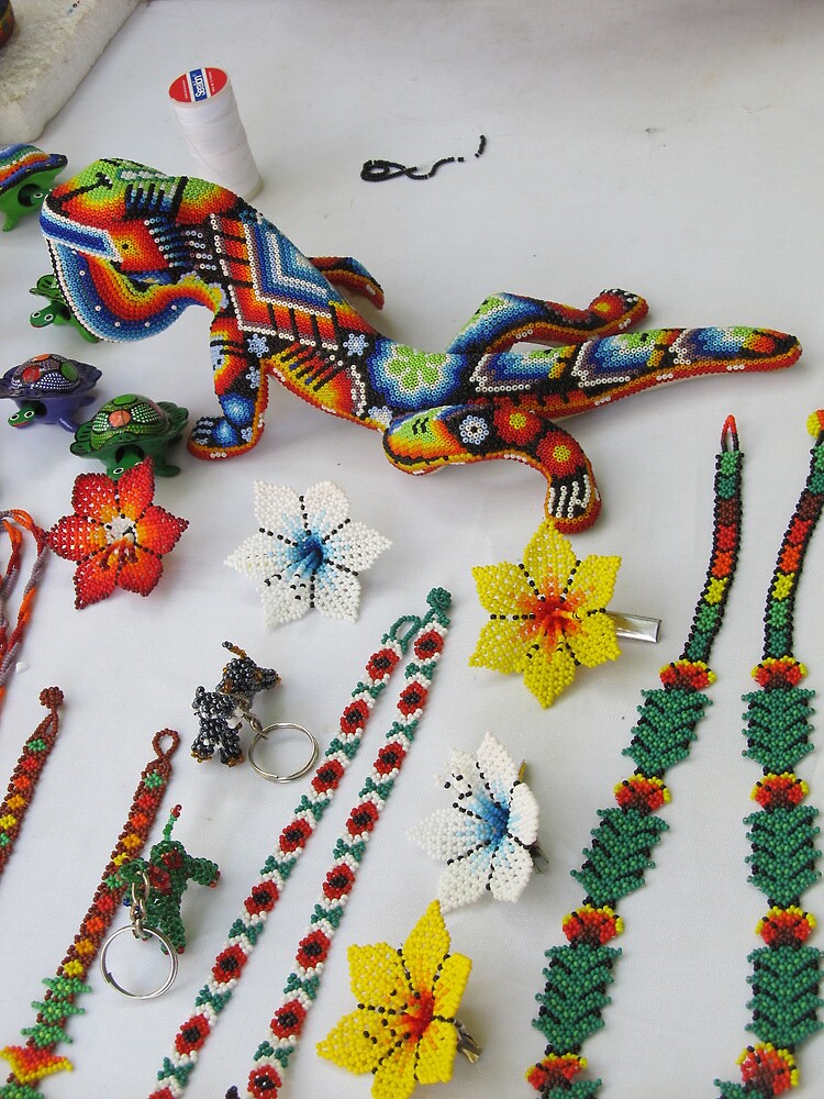 "Huichol Art Crafts Artesanía Huichol, Puerto Vallarta, Mexico" by