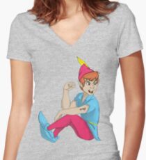 Peter Pan-Sexual Pride Women's Fitted V-Neck T-Shirt