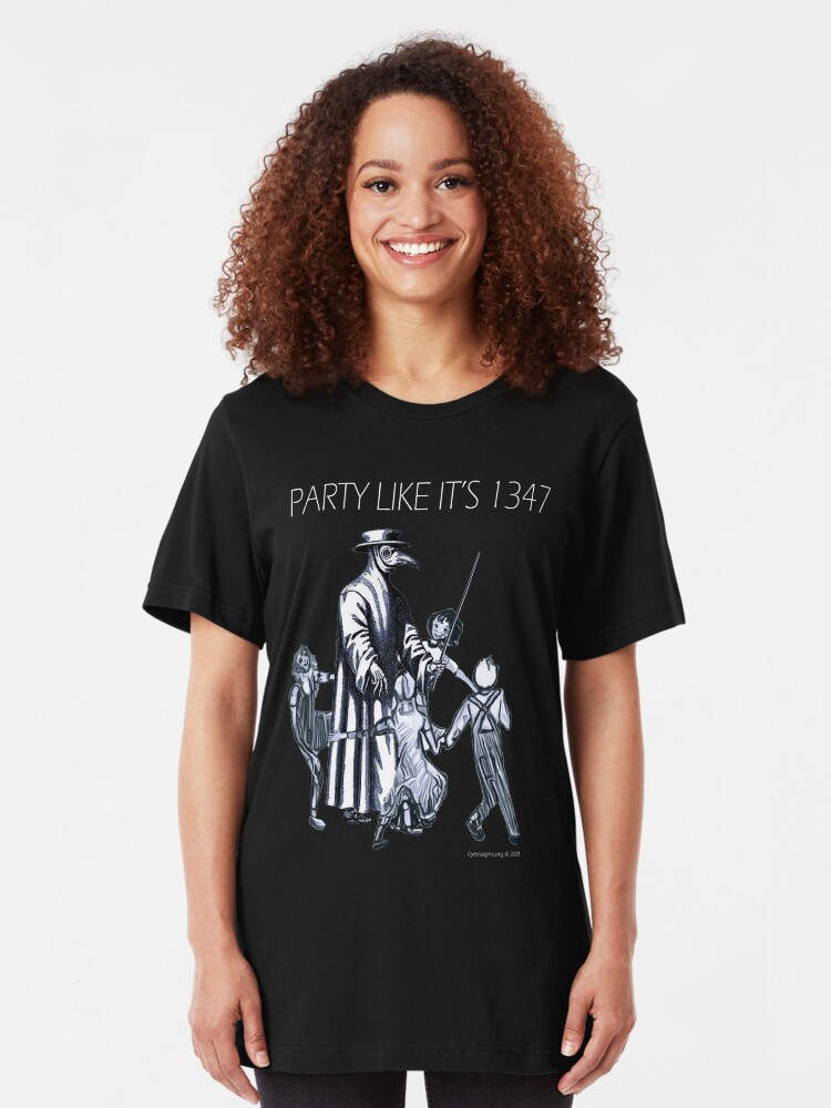 Alternate view of Party Like It's 1347 Again Slim Fit T-Shirt