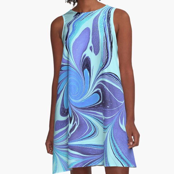 "Blue Flower" A-Line Dress