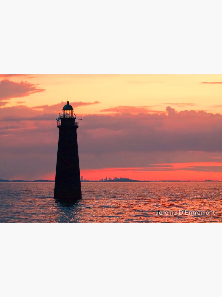 “Minot’s Ledge Lighthouse at sunset” Framed Art Print by nelights