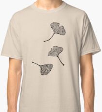 Ginkgo Vector Black on Warm Grey Classic T-Shirt