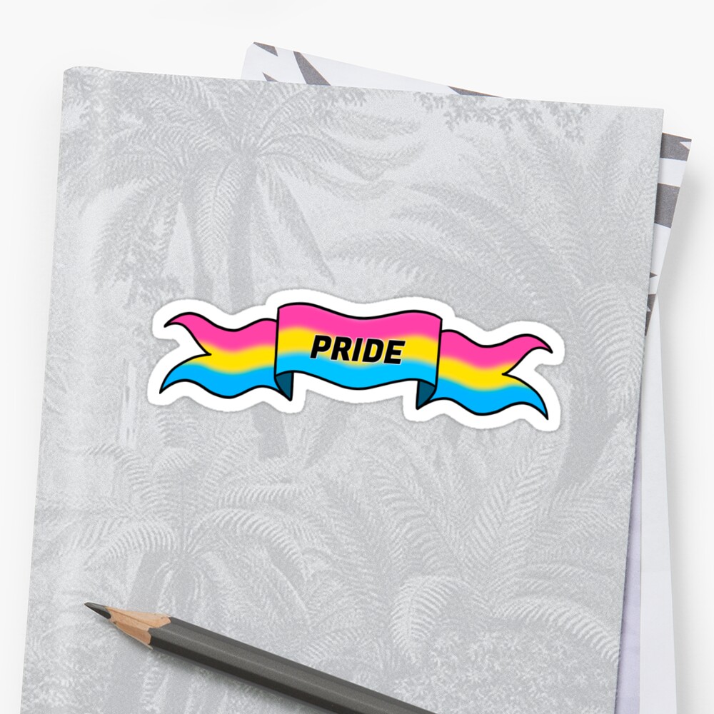 Pansexual Pride Banner Sticker By Toastywaffl3z Redbubble 4576