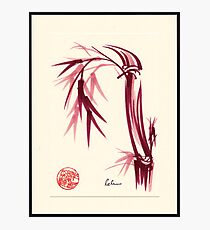 "Lovely" zen bamboo brush painting Photographic Print