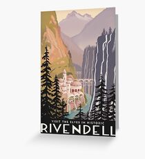 Fantasy valley travel poster Grußkarte