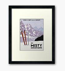 Vintage ski mountain poster Framed Print